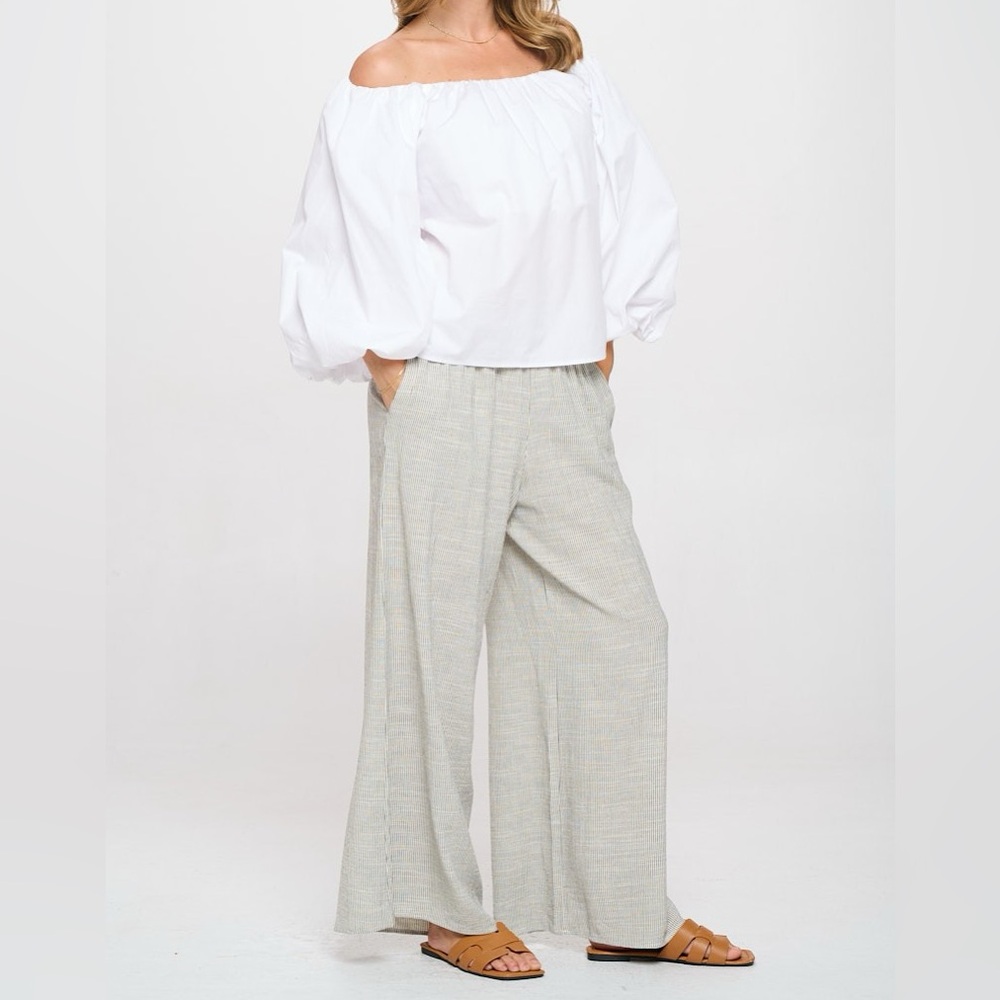 Puff Sleeve Cotton Poplim Top